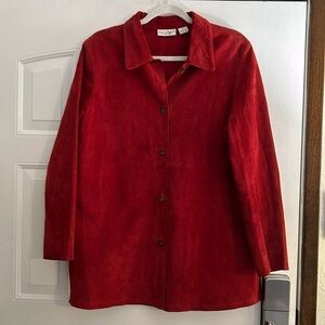 LEATHER KIM ROGERS SPORT VINTAGE  BUTTON UP JACKET/COAT M